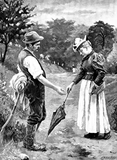 Relationship Prints: A Rustic Proposal, 1898. Creator: Richard Brend'amour