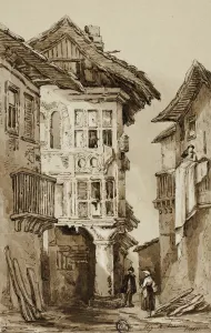 Elizabeth Heaphy Prints: Rustic Street Scene, 1831. Creator: Elizabeth Murray