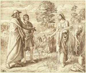 Book Of Ruth Prints: Ruth and Boas, 1825. Creator: Julius Schnorr von Carolsfeld