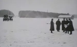 Ryabushinsky brothers inspecting building site for the AMO Factory, 1915