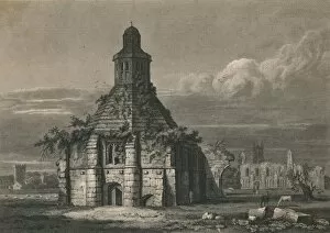 Britton Gallery: S. E. View of The Abbey Kitchen - Glastonbury, Somersetshire, 1814. Artist: C Pote