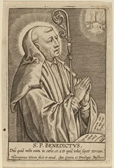 St Benedict Prints: S. P. Benedictus. Creator: Hieronymous Wierix