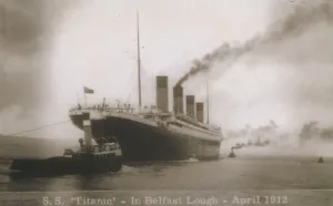 Titanic Prints: S. S. Titanic - In Belfast Lough - April 1912, 1912
