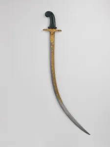 Qoran Prints: Saber, blade, possibly Iranian... Turkish... Indian... 18th century. Creator: Unknown