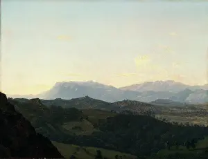 Oil On Paper On Canvas Prints: The Sabine Mountains, late 18th or early-mid 19th century