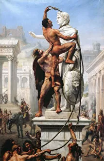 Roman Empire Collection: The Sack of Rome by Visigoths, 410, 1890. Artist: Sylvestre, Joseph-Noel (1847-1926)