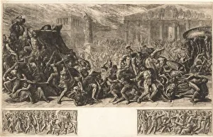 Etching And Aquatint Prints: The Sack of the Temple at Jerusalem, c. 1838. Creator: Luigi Ademollo