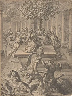 The Sack of Troy-Pyrrhus Killing Priam, before 1654. Creator: Pierre Lombart The Sack of Troy-Pyrrhus Killing Priam, before 1654. Creator: Pierre Lombart