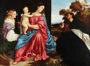 Our Lady Prints: Sacra Conversazione, c 1513. Creator: Titian (1488-1576)
