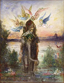 Peri Prints: The Sacred Elephant (Peri). Artist: Moreau, Gustave (1826-1898)