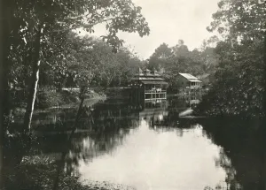 Rowe And Co Prints: Sacred Horse Shoe Lake and Zayats, Wingaba, Rangoon, 1900. Creator: Unknown