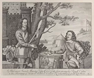 First English Civil War Collection: His most Sacred Majesty King Charles the first giving his Royal Orders to his Secretary of