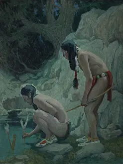 Crouching Prints: Sacred Waters, after 1902. Creator: Eanger Irving Couse