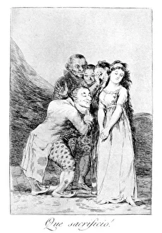 Hunchback Prints: What a sacrifice!, 1799. Artist: Francisco Goya