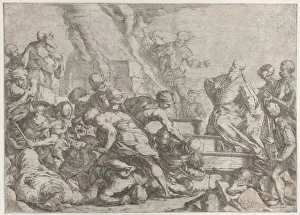 Lucca Giordano Prints: The sacrifice of Elijah, ca. 1653. Creator: Luca Giordano