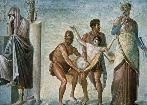 Iphigenia Gallery: Sacrifice of Iphigenia, fresco from the house of the Tragic Poet in Pompeii