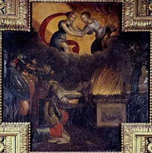 Pyre Prints: The sacrifice of Iphigenia. Main motif of the fireplace from a hotel in rue des