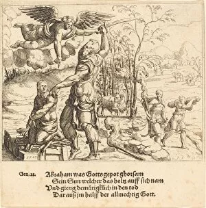 Abraham Collection: The Sacrifice of Isaac, 1547. Creator: Augustin Hirschvogel
