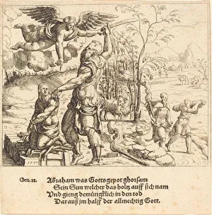 Test Of Faith Prints: The Sacrifice of Isaac, 1547. Creator: Augustin Hirschvogel
