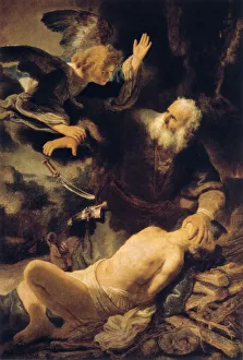 Aged Prints: The Sacrifice of Isaac, 1635. Artist: Rembrandt Harmensz van Rijn