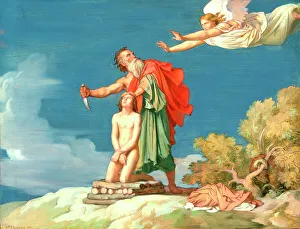 Abram Prints: The Sacrifice of Isaac, 1860. Creator: Hippolyte-Jean Flandrin