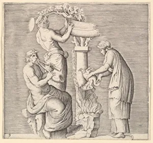 Philippe Prints: Sacrifice of a Swan, published ca. 1599-1622. Creator: Unknown