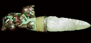 Knife Gallery: Sacrificial knife, Aztec / Mixtec, Mexico, 15th-16th century