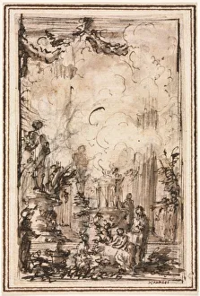 1720 1778 Prints: Sacrificial Offering in a Temple, after 1750. Creator: Giovanni Battista Piranesi (Italian