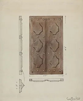 Sacristy Door, c. 1936. Creator: Geoffrey Holt