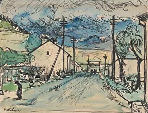 Telegraph Pole Prints: Sad Man in the Village, 1930-1939. Creator: Arnold Peter Weisz-Kubincan