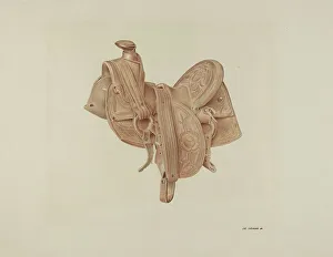 Brennan Joe Prints: Saddle, c. 1939. Creator: Joe Brennan