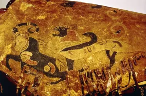 Saddle-Cover of Eagle-Griffin attacking Ibex, Pazyryk, Altai Region, 5th century BC-4th century BC