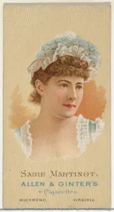 Worlds Beauties Prints: Sadie Martinot, from Worlds Beauties, Series 2 (N27) for Allen & Ginter Cigarettes