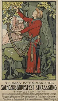 Folk Music Prints: Saengerbundesfest (singer festival) Strasbourg, 1905. Creator: Schnug, Leo (1878-1933)