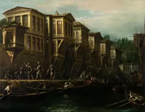 Bosphorus Strait Gallery: Said Pasha Waterfront Mansion, Second Half of the 19th cen.. Artist: Jivanian, Megerdich (1848-1906)