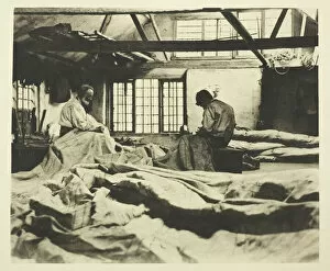 Mending Collection: In a Sail-Loft, 1887. Creator: Peter Henry Emerson