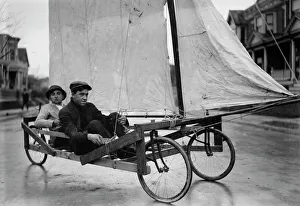 Three Wheeled Prints: Sail Wagon, Brooklyn, between c1910 and c1915. Creator: Bain News Service