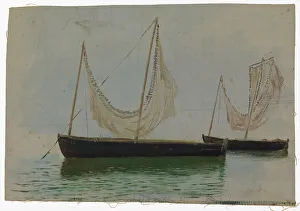 Kleineh Oskar Conrad Prints: Two sailboats, exercise. Creator: Oscar Kleineh