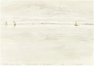 Southampton Hampshire England Prints: Sailboats on Southampton River, 1819. Creator: John Linnell