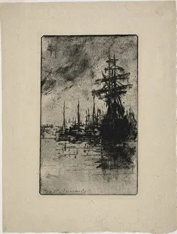 Guerard Henri Charles Prints: Sailboats on the water, c. 1888. Creator: Henri-Charles Guerard