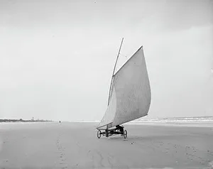 Cycle Prints: Sailing on the beach, Ormond, Fla. between 1900 and 1910. Creator: Unknown