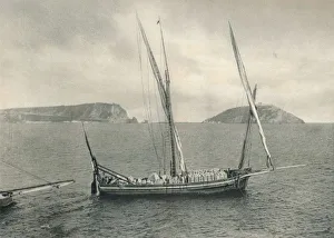 Sailing boat in the harbour of Naples, Italy, 1927. Artist: Eugen Poppel Sailing boat in the harbour of Naples, Italy, 1927. Artist: Eugen Poppel