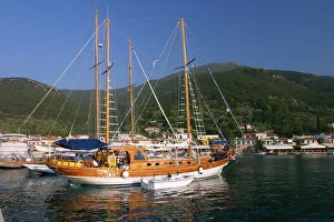 Kefalonia Prints: Sailing boat off Sami, Kefalonia, Greece