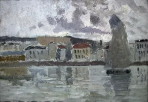 Thaulow Frits Prints: The Sailing Boat, probably 1890. Creator: Frits Thaulow