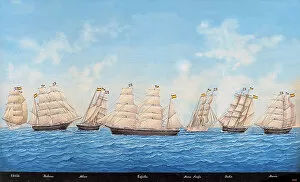 Jose Gallery: Sailing boats fleet from the shipping company Balcells y Subiran, 19th century