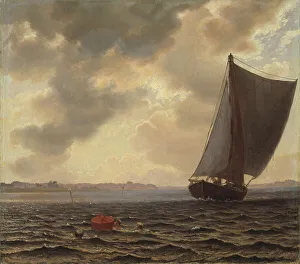 Buoy Prints: Sailing Boats in Guldborg Sound, 1861. Creator: Vilhelm Kyhn