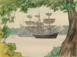 Sailing Boats in Landscape, c1890s. Creator: Albert Edelfelt