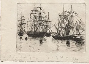 Otto H Bacher American Prints: Sailing Boats, Venice, 1880. Creator: Otto H. Bacher (American, 1856-1909)