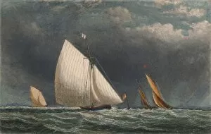 Buoy Collection: The Sailing Match; Yachts Rounding The Flag Buoy, 19th century? Creator: J Godden