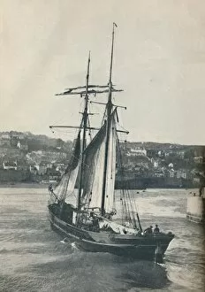 Breeze Gallery: Sailing Into Newlyn Harbour, the Isabella, a two-masted Lancashire type schooner